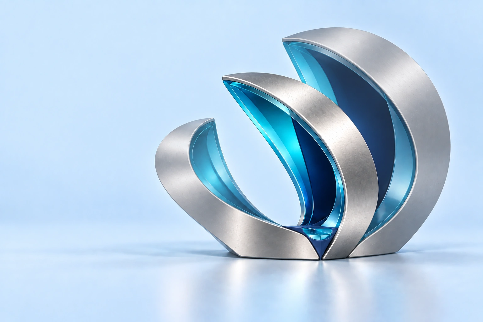 The Viable Core, with its inspectable cyan interface connected inside the titanium folds.